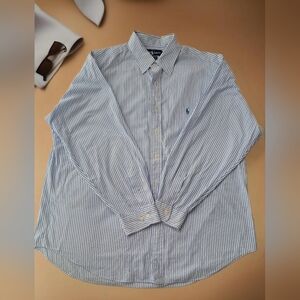 Polo Ralph Lauren Yarmouth 100% Cotton Oxford Button Front Shirt size 17 34/35